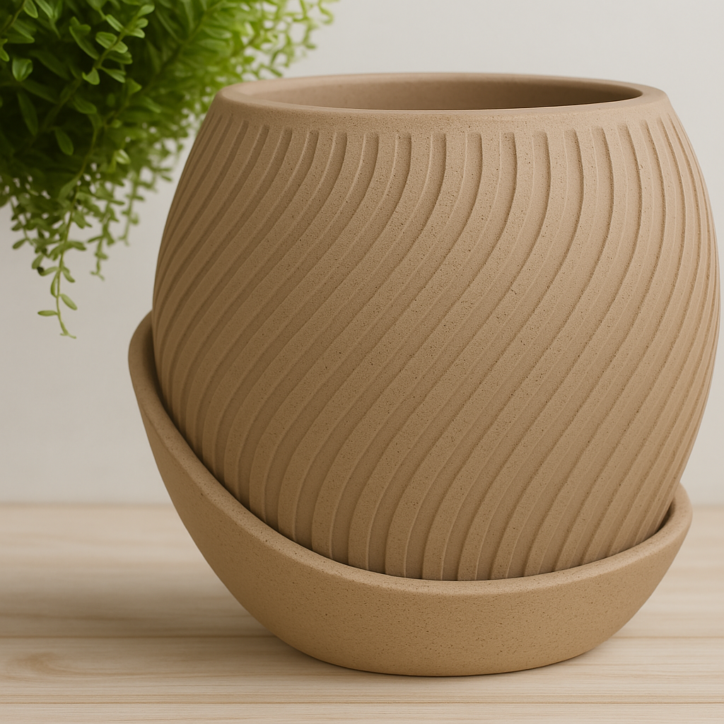 Wavy Planter with Wrap-Around Plate