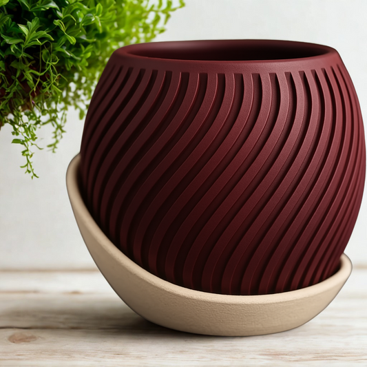 Wavy Planter with Wrap-Around Plate